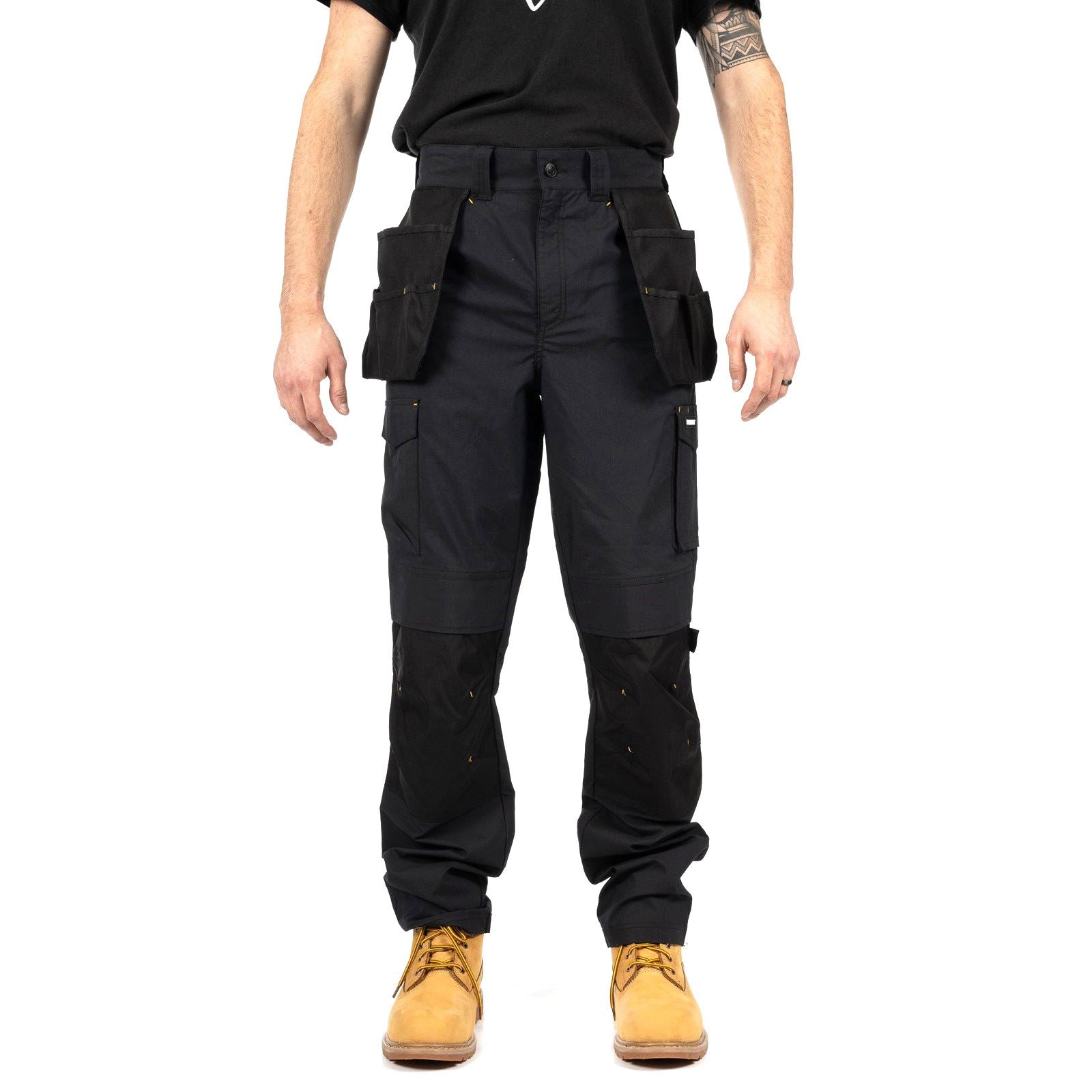 Caterpillar Nexus Holster Stretch Pocket Pantalons Noirs En Coton Pour Hommes - Extérieur
