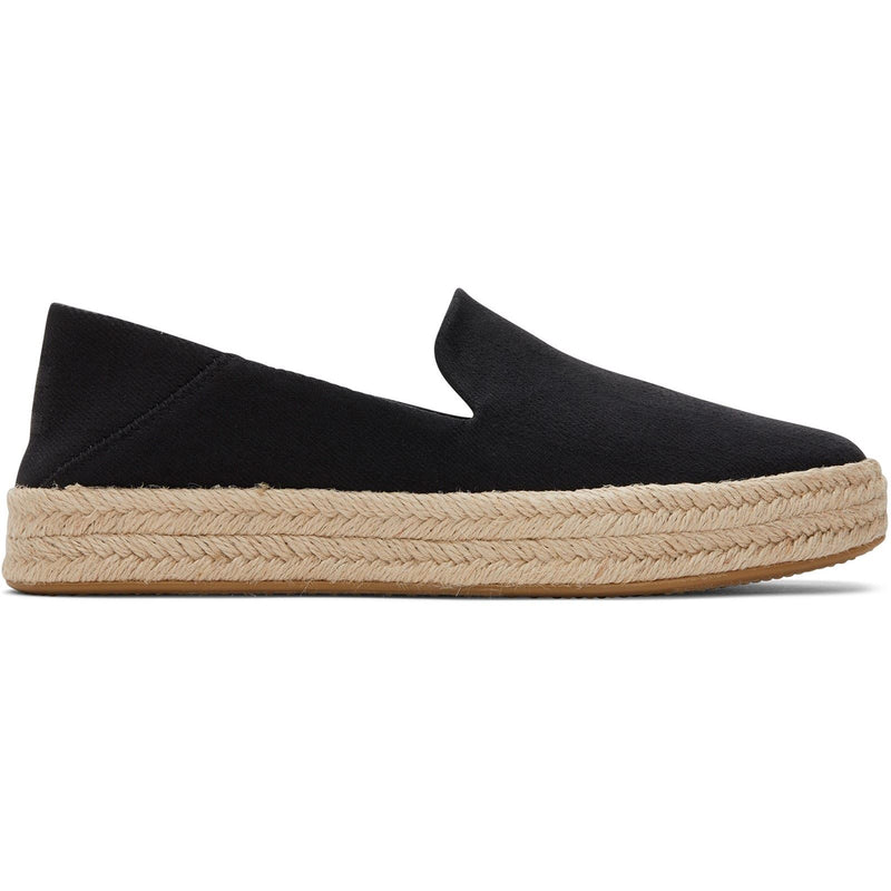 TOMS Carolina Espadrilles Noires Pour Femmes En 100% Coton