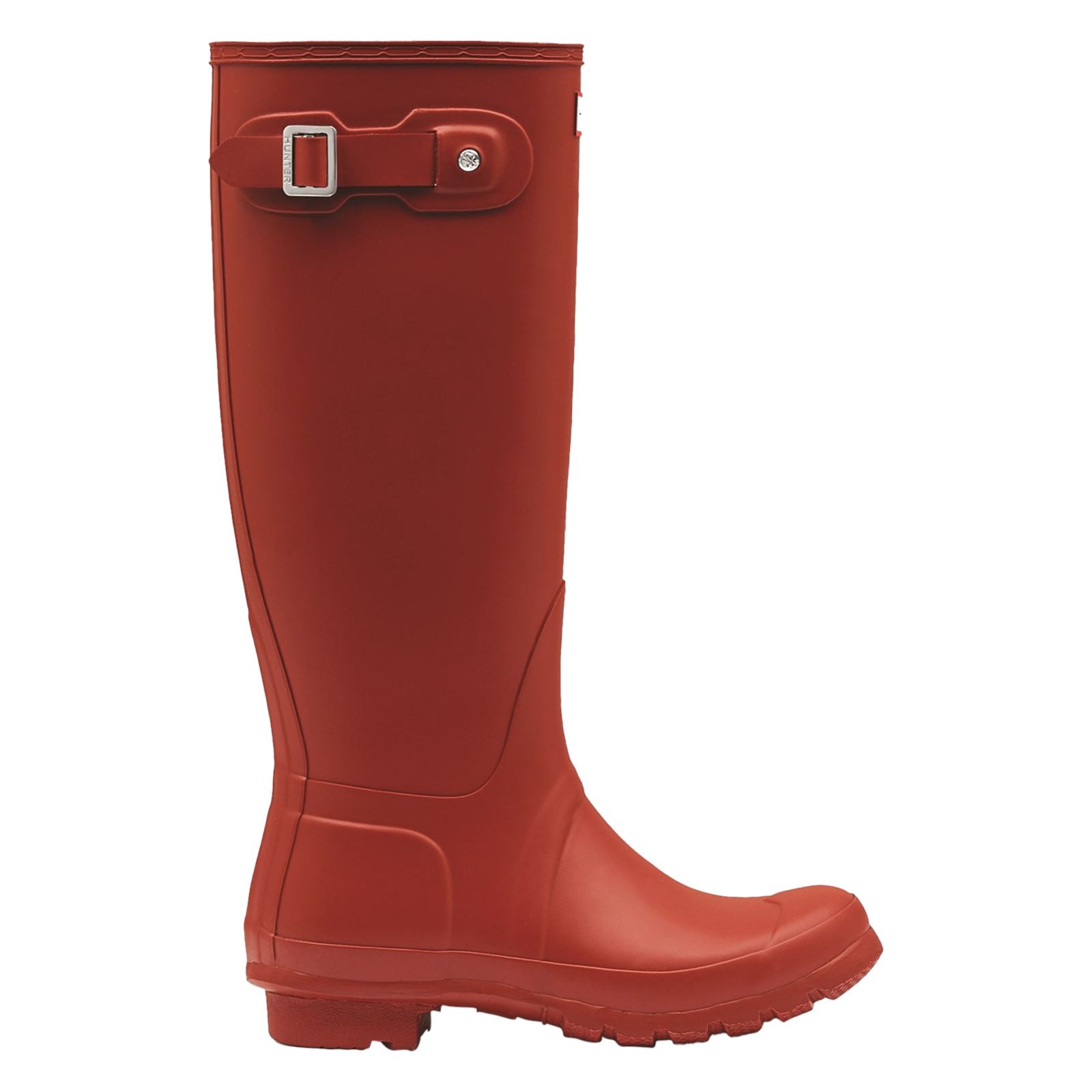 Hunter Original Tall Bottes En Caoutchouc Rouges Pour Femmes Style Militaire.