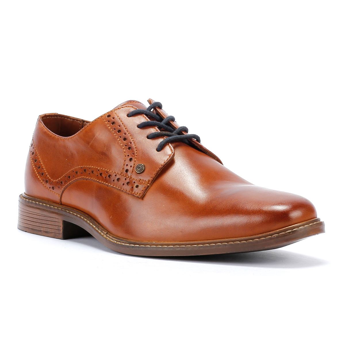 Lambretta Harvey Derby Chaussures À Lacets En Cuir Beige Pour Hommes