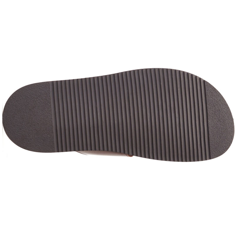 Base London Maven Sandales Homme En Cuir Marron Brûlé