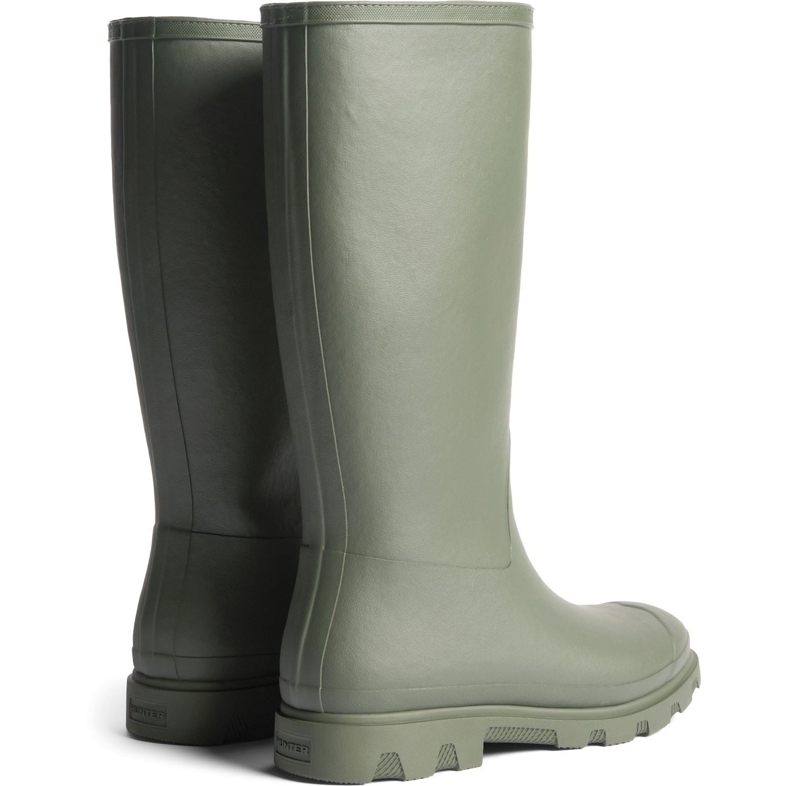 Hunter Downpour Tall Insulated Bottes De Wellington Pour Hommes En Caoutchouc Vert Olive Foncé