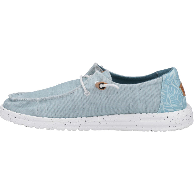 HEYDUDE Wendy Heathered Slub Tropical Mocassins Bleus Pour Femmes