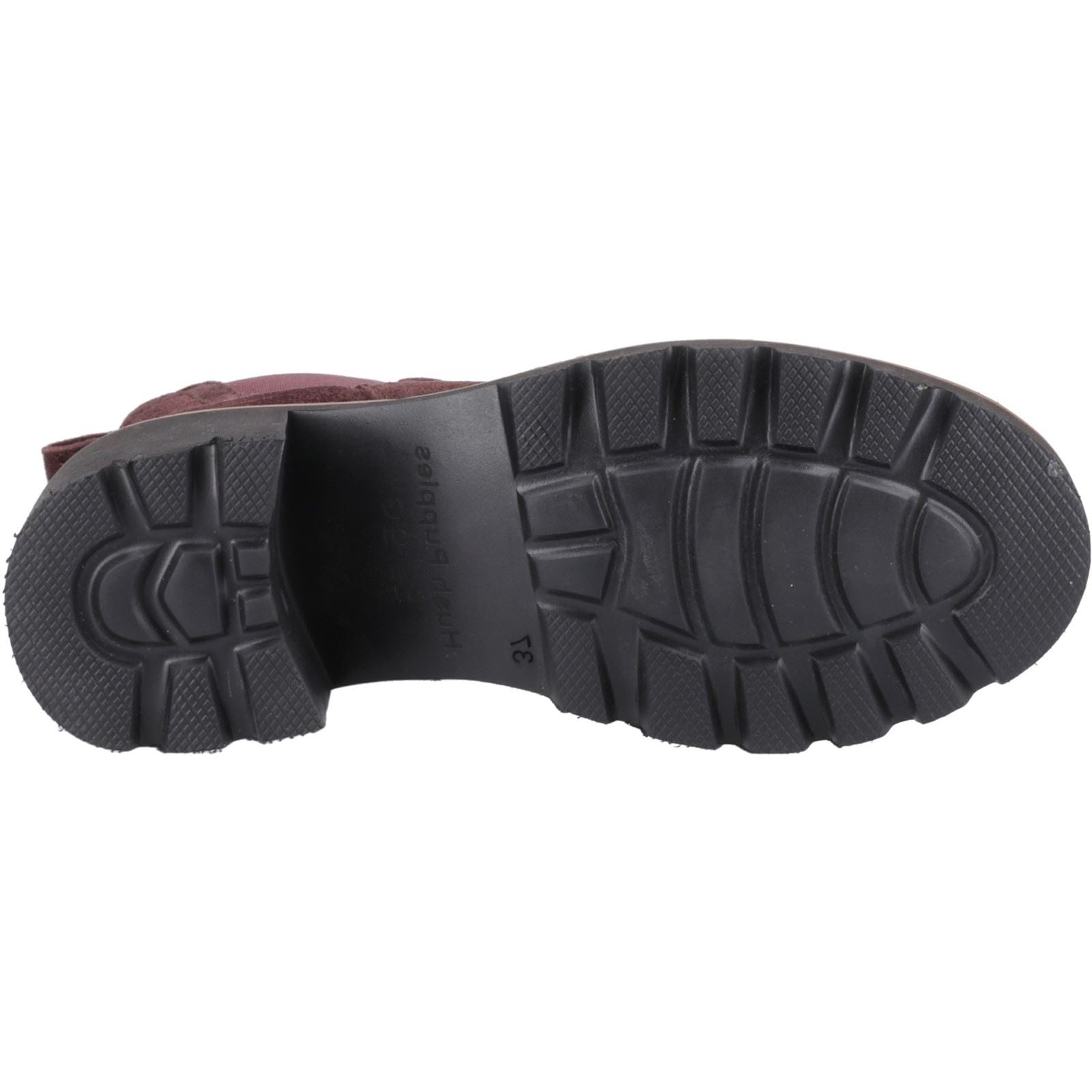 Hush Puppies Gaia Bottes Chelsea À Talons En Cuir Prune Pour Femme