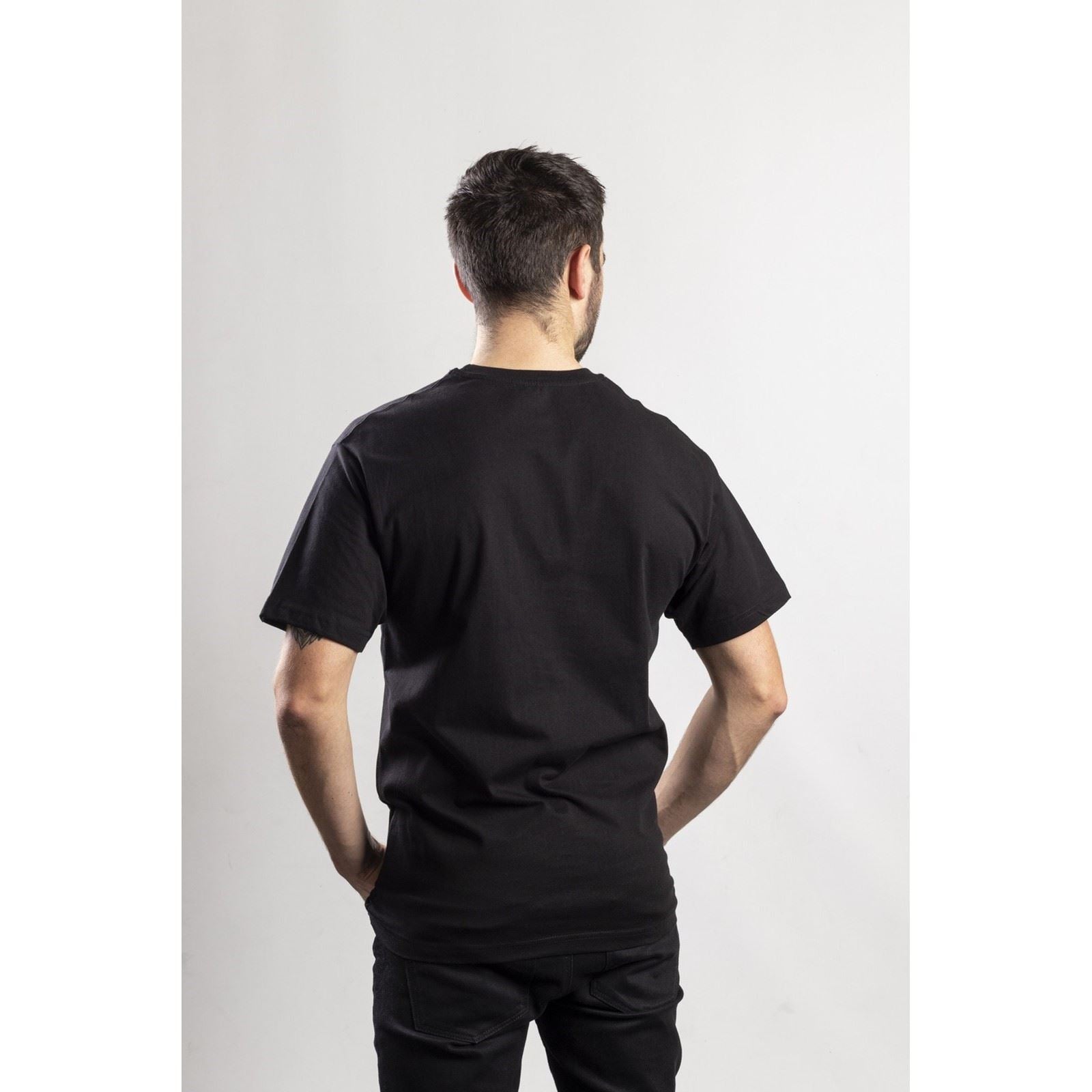 Caterpillar Trademark Logo T-Shirts À Manches Courtes Noirs En Coton Pour Hommes