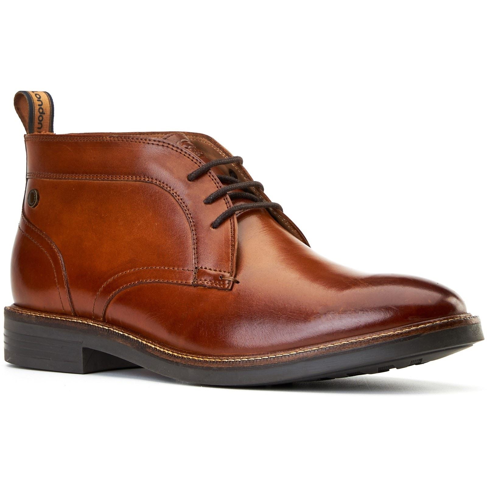 Base London Lincoln Bottes Pour Hommes En Cuir Brun Brûlé