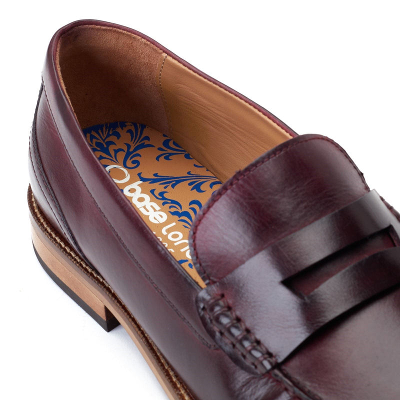 Base London Garfield Chaussures De Ville Bordeaux Pour Hommes En Cuir