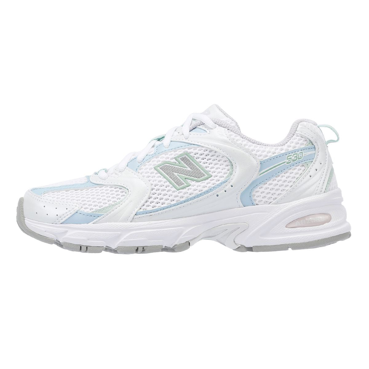 New Balance 530 Baskets Pour Femmes Blanches/Bleu Clair/Chrome Bleu/Cendres D'argile