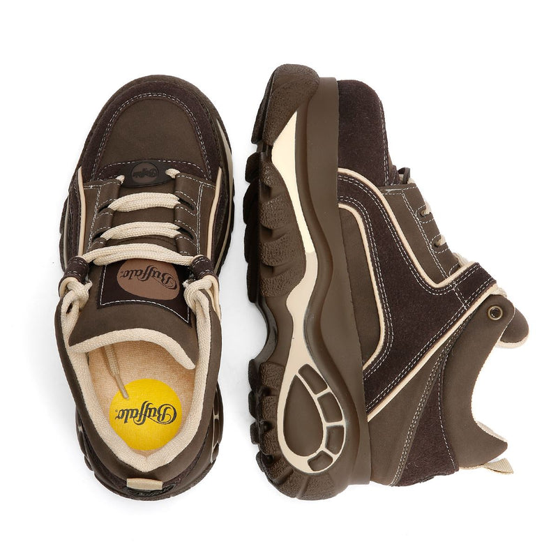 Buffalo 1339-14 Baskets Pour Femmes En Cuir Marron