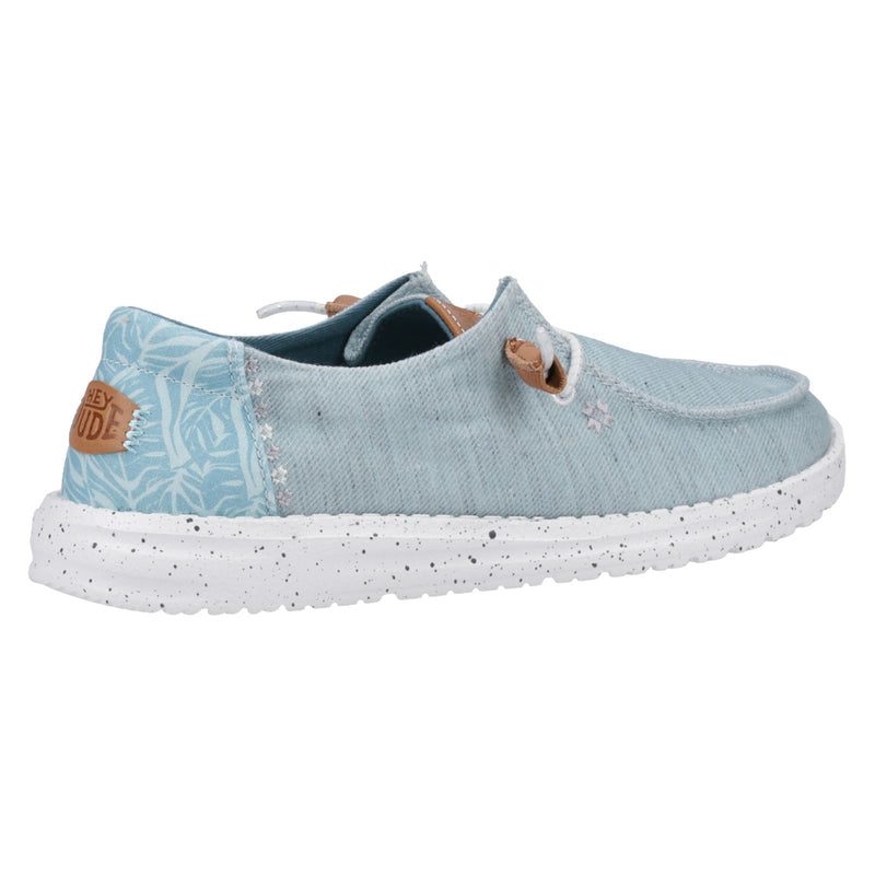 HEYDUDE Wendy Heathered Slub Tropical Mocassins Bleus Pour Femmes