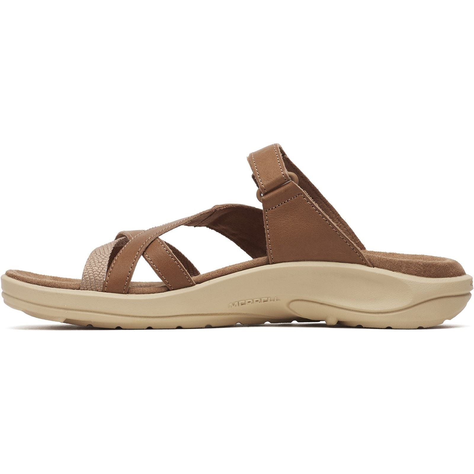 Merrell District 4 Sandales En Cuir Pour Femmes Couleur Moka