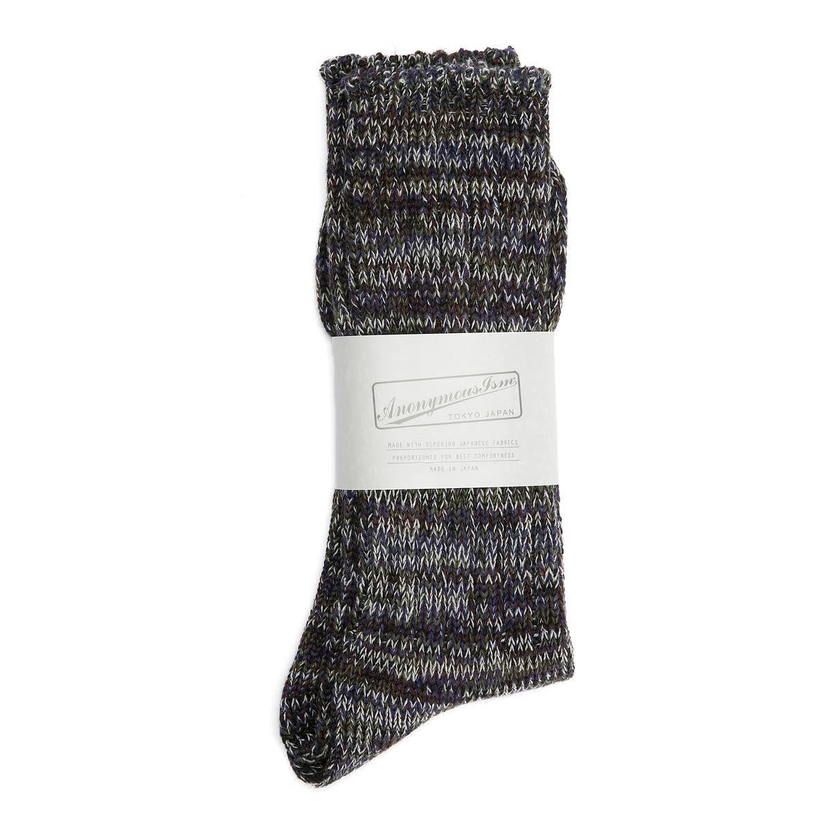 Anonymous Ism 5 Colour Mix Crew Chaussettes Hautes En Coton Pour Hommes En Velours De Mousse