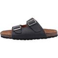 Hush Puppies Nash Slider Sandales Noires Pour Hommes En Cuir