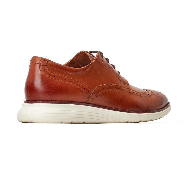 Base London Flight Chaussures Oxford Pour Hommes En Cuir Marron Brûlé