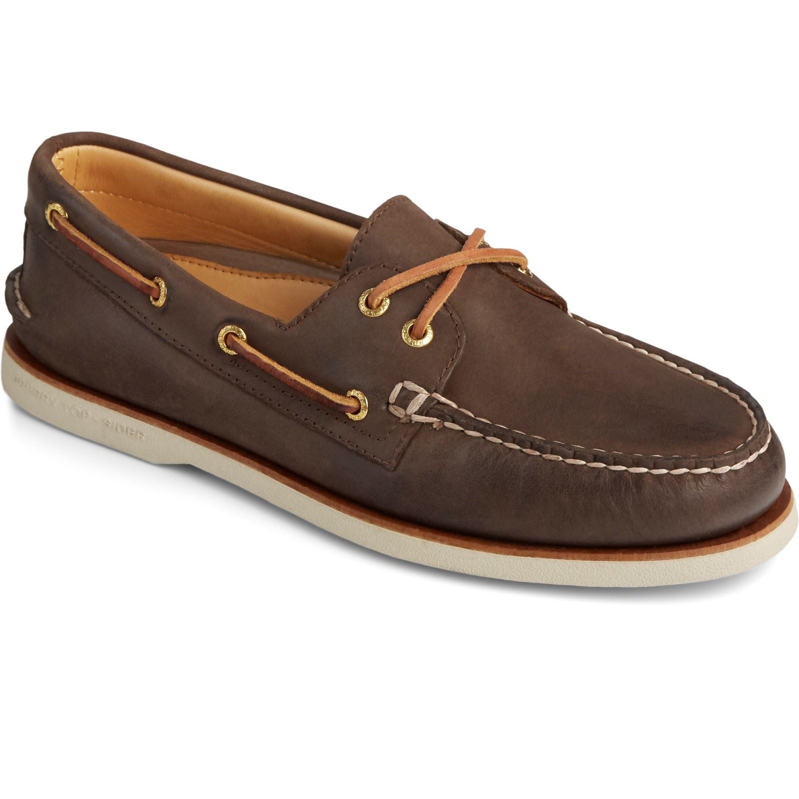 Sperry Gold Cup Authentic Original Chaussures Bateau Marron En Cuir Pour Hommes