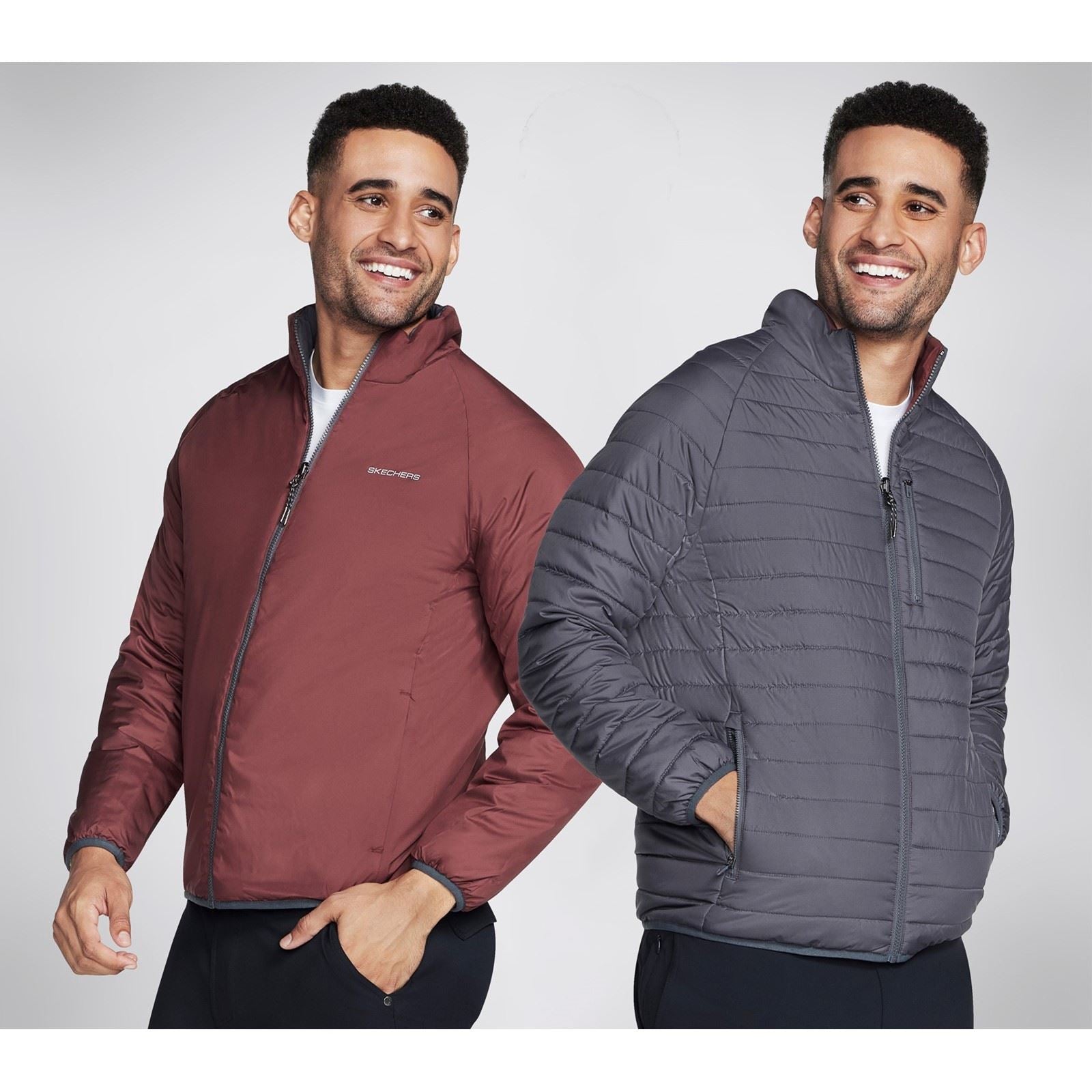 Skechers Performance Go Shield Altitude Reversible Jacket Veste Matelassée Noire Pour Hommes