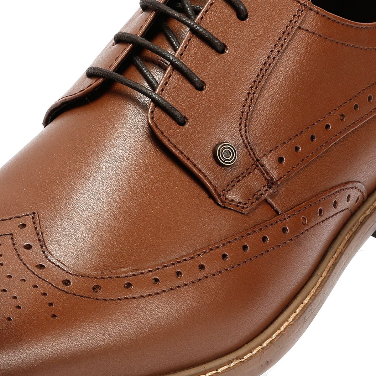 Lambretta Stockton Chaussures En Cuir Pour Hommes Brunes À Lacets