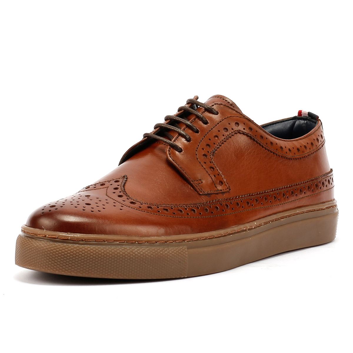 Ben Sherman Preston Chaussures En Cuir Marron À Lacets Pour Homme