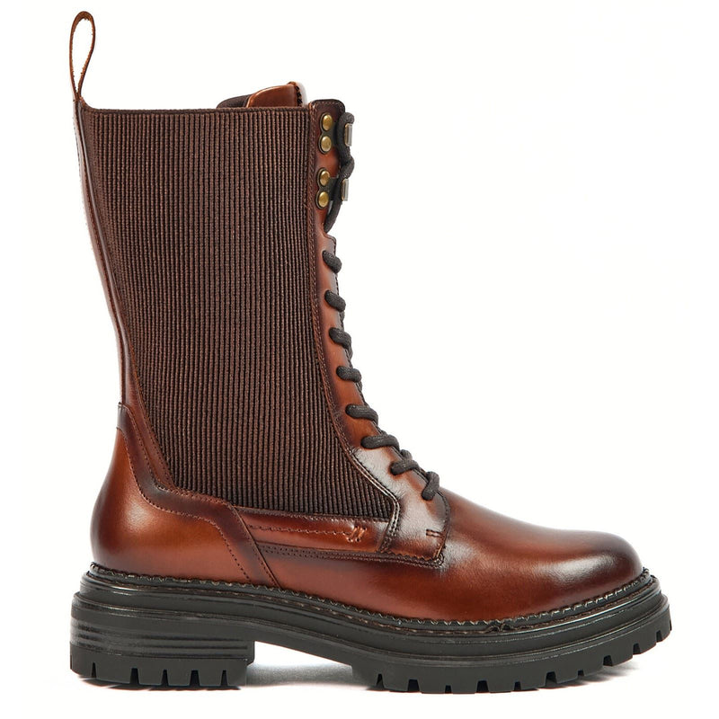 Pod Polly Bottes Pour Femmes En Cuir/Textile Couleur Chameau