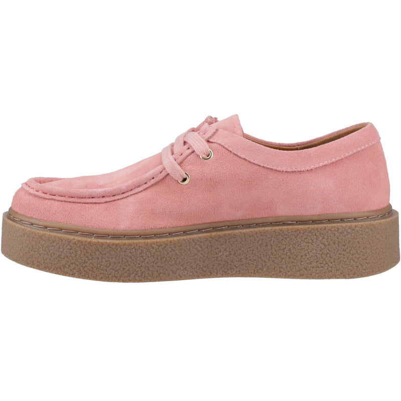 Hush Puppies Bridie Suede Chaussures Mocassins Roses En Cuir Pour Femmes