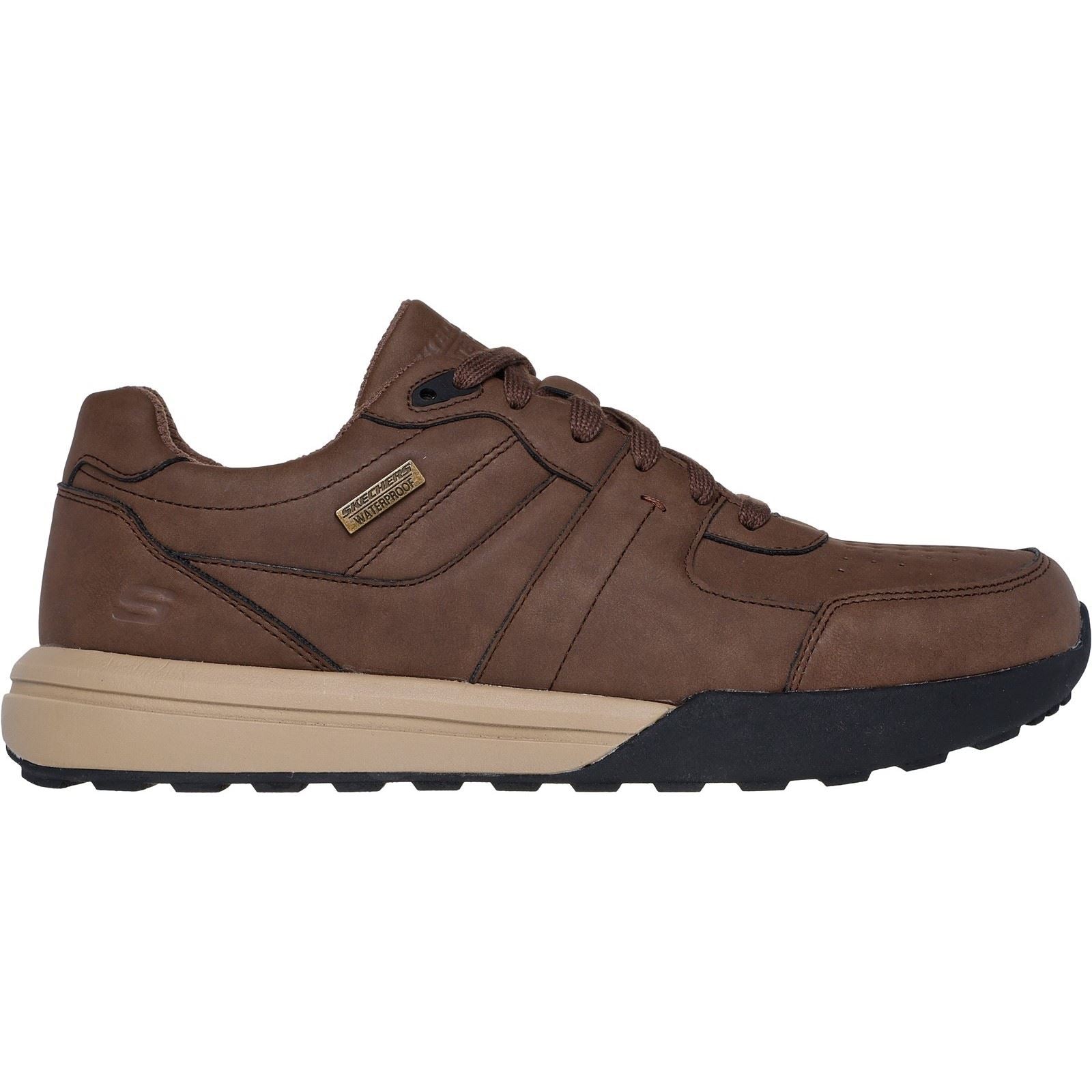 Skechers Netson Gander Chaussures À Lacets Marron Pour Hommes En Synthétique
