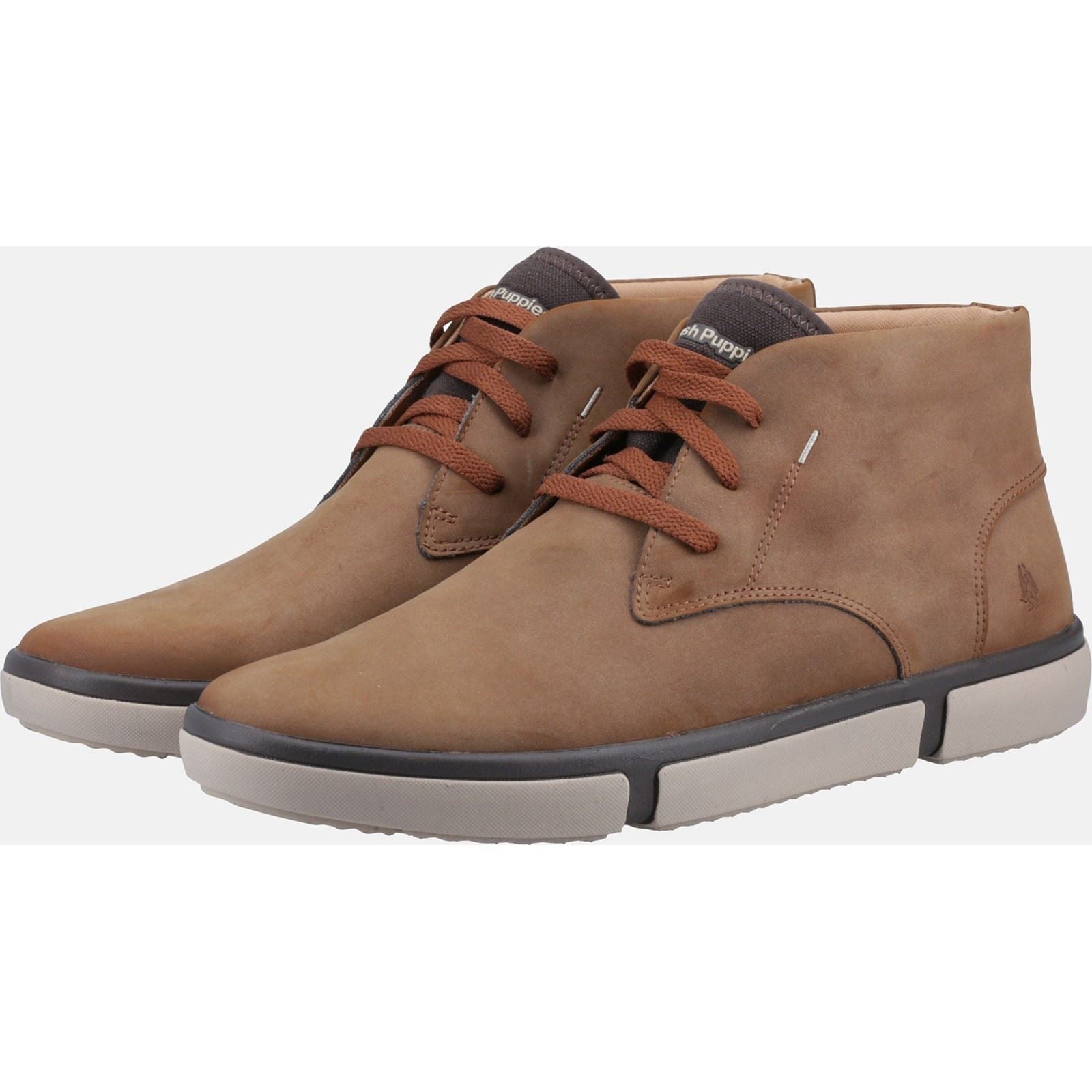Hush Puppies Briggs Chukka Bottes En Cuir Pour Hommes Couleur Cognac