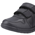 Hush Puppies Spencer Junior Chaussures Noires Pour Garçons En Cuir.