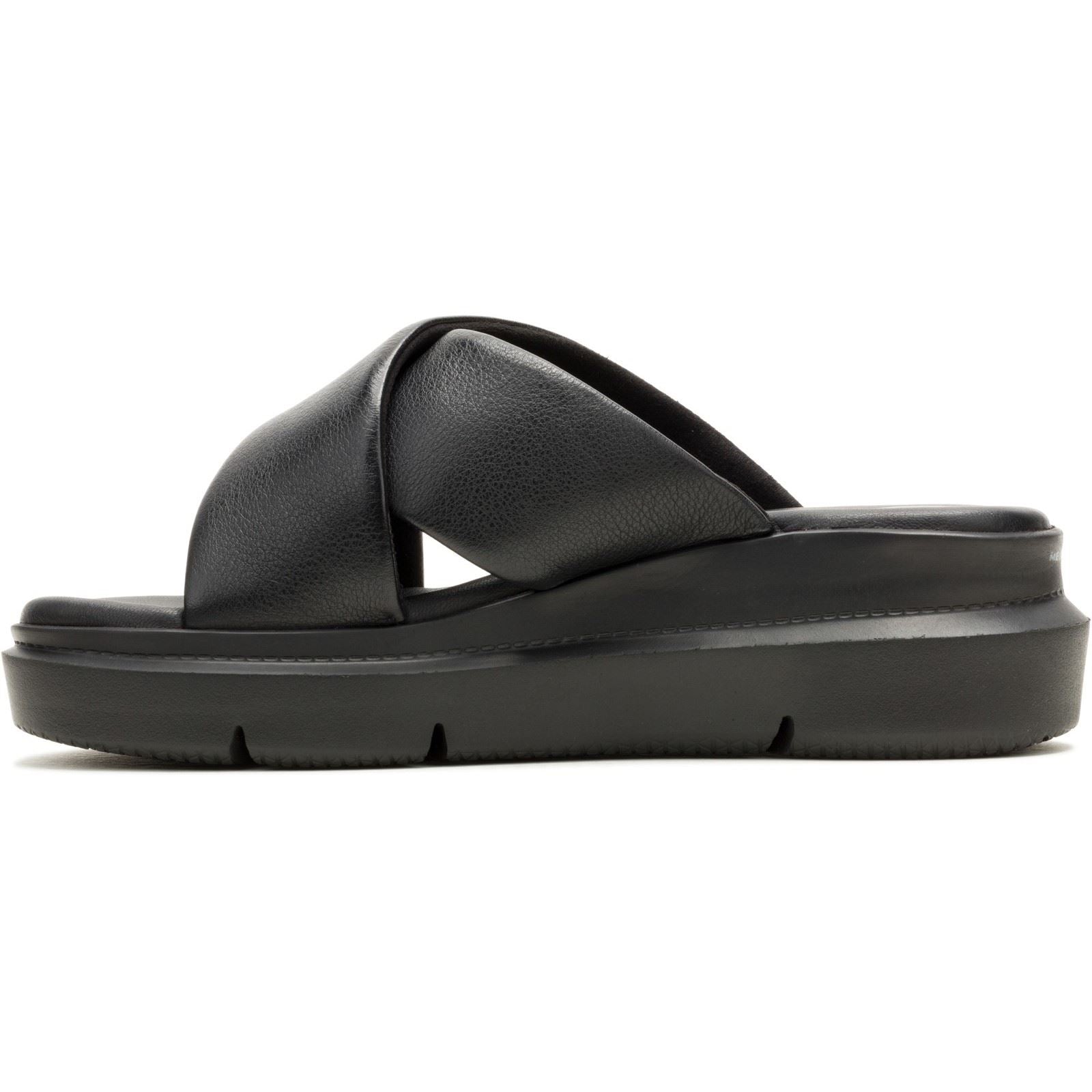 Hush Puppies Uplift Sandales Noires Pour Femmes En Cuir