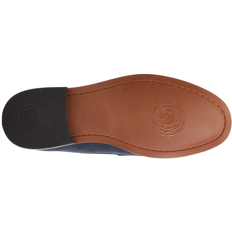 Base London Garfield Chaussures Bateau En Cuir Pour Homme, Bleu Marine