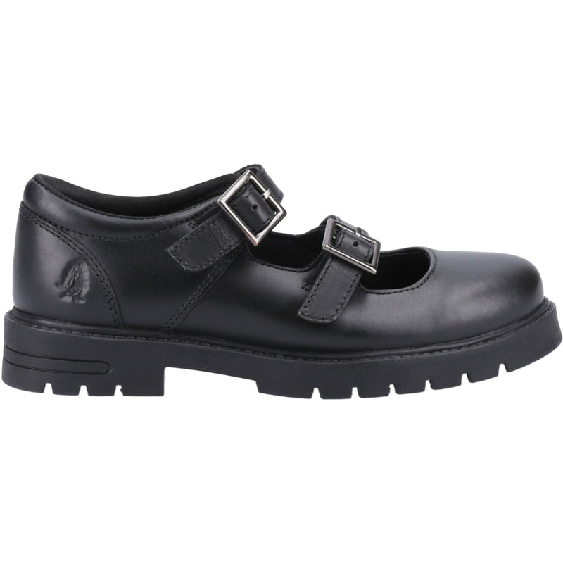 Hush Puppies Ella Junior Chaussures Noires Pour Filles En Cuir