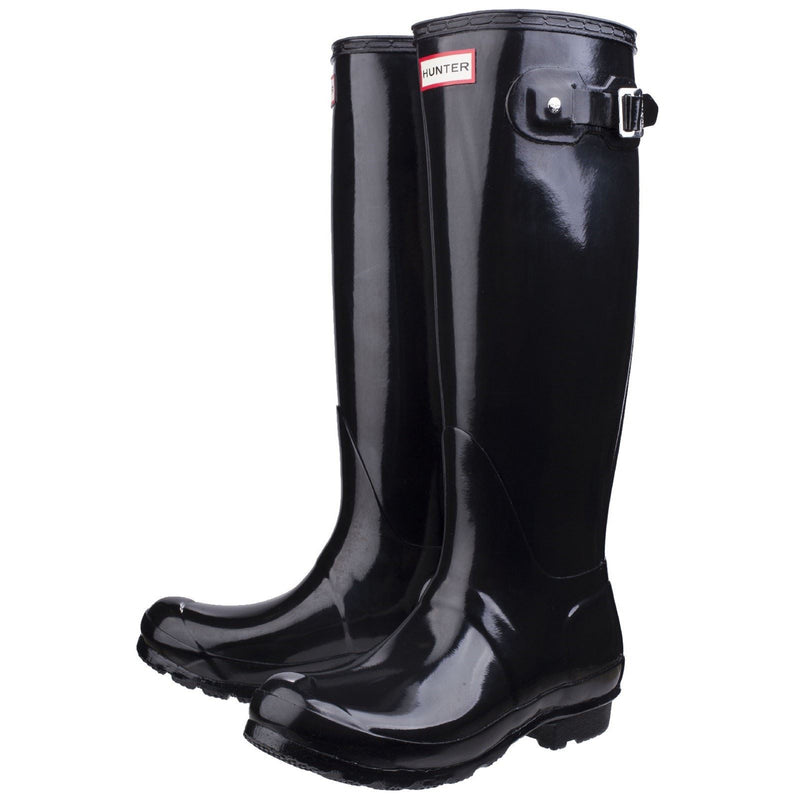 Hunter Original Tall Gloss Bottes En Caoutchouc Pour Femmes, Noires