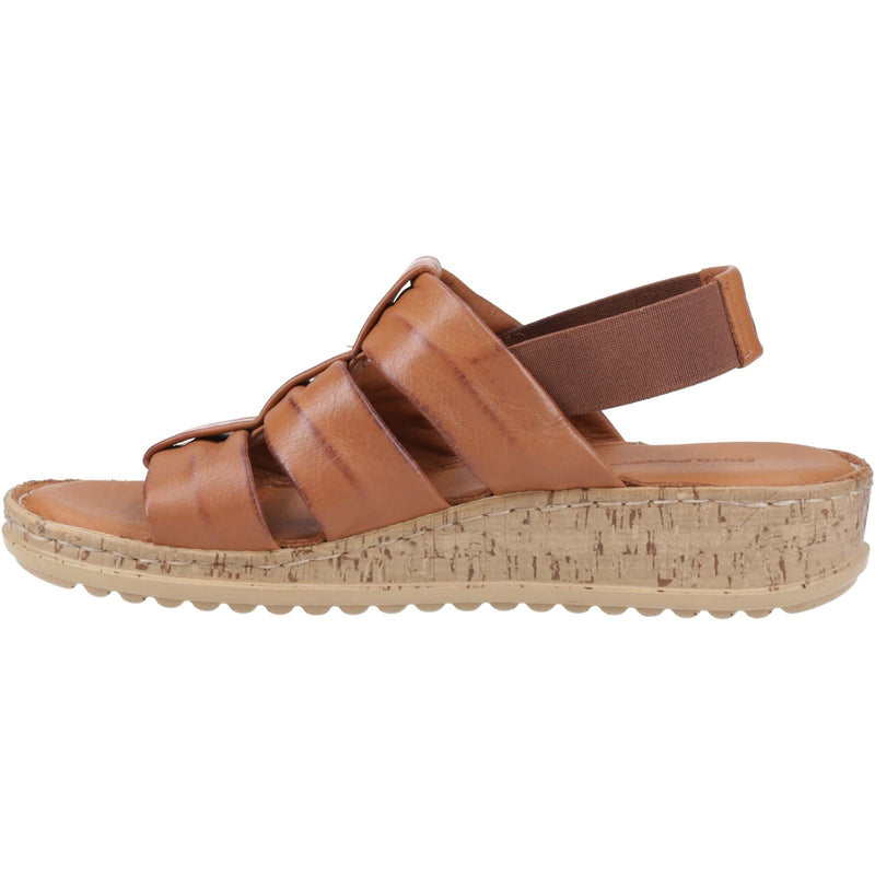 Hush Puppies Eden Wide Fit Sandales En Cuir Pour Femme Couleur Tan