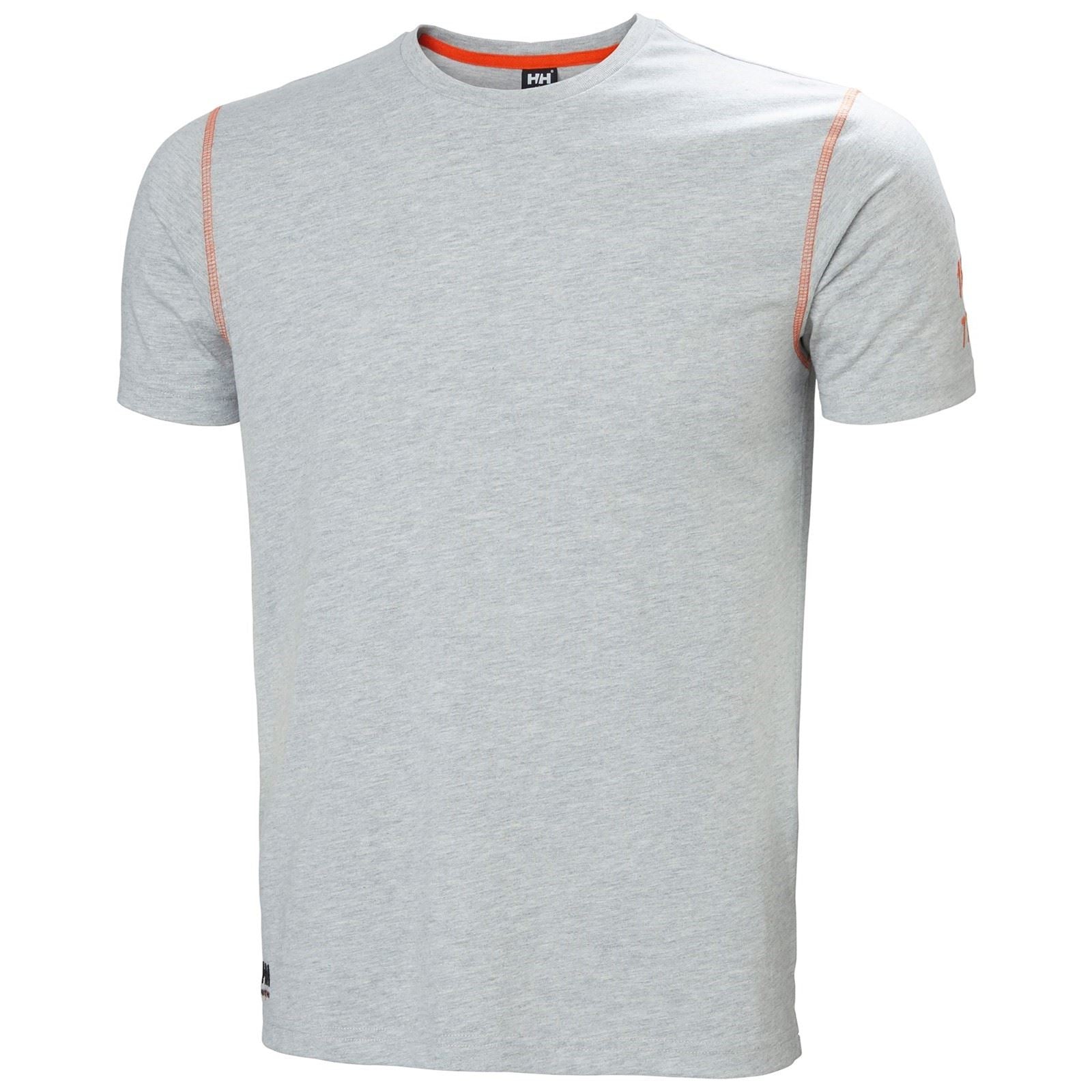 Helly Hansen Workwear Oxford T-Shirts À Manches Courtes Grises Pour Hommes En Coton