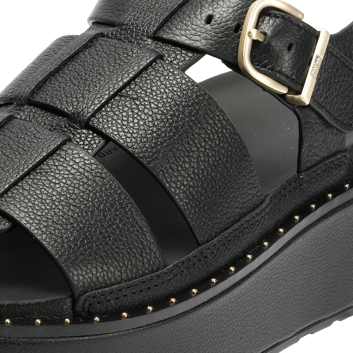 FitFlop GEN-FF Max Fisherman Tumbled Sandales Noires En Cuir Pour Femmes