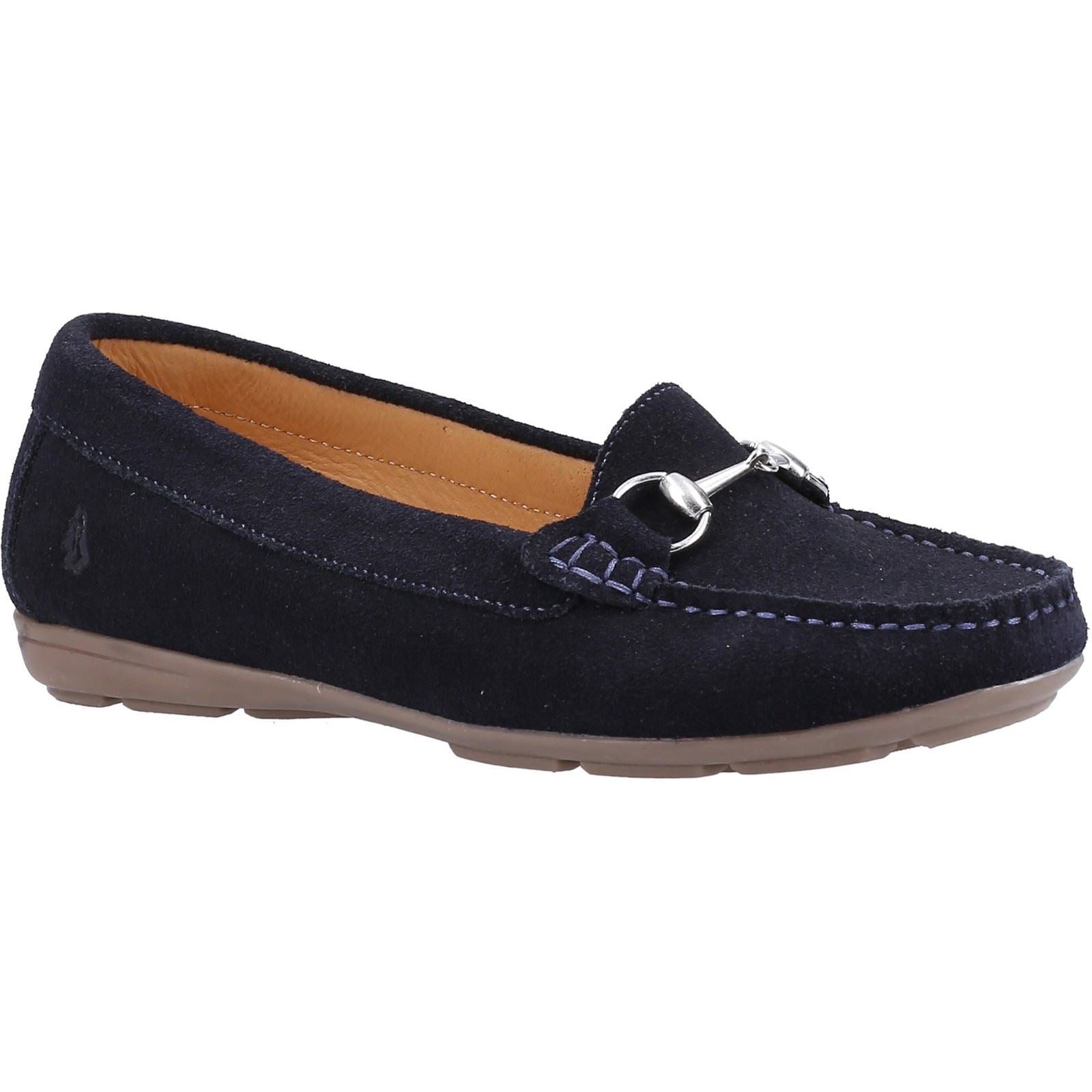 Hush Puppies Molly Snaffle Mocassins Bleu Marine En Daim Pour Femmes
