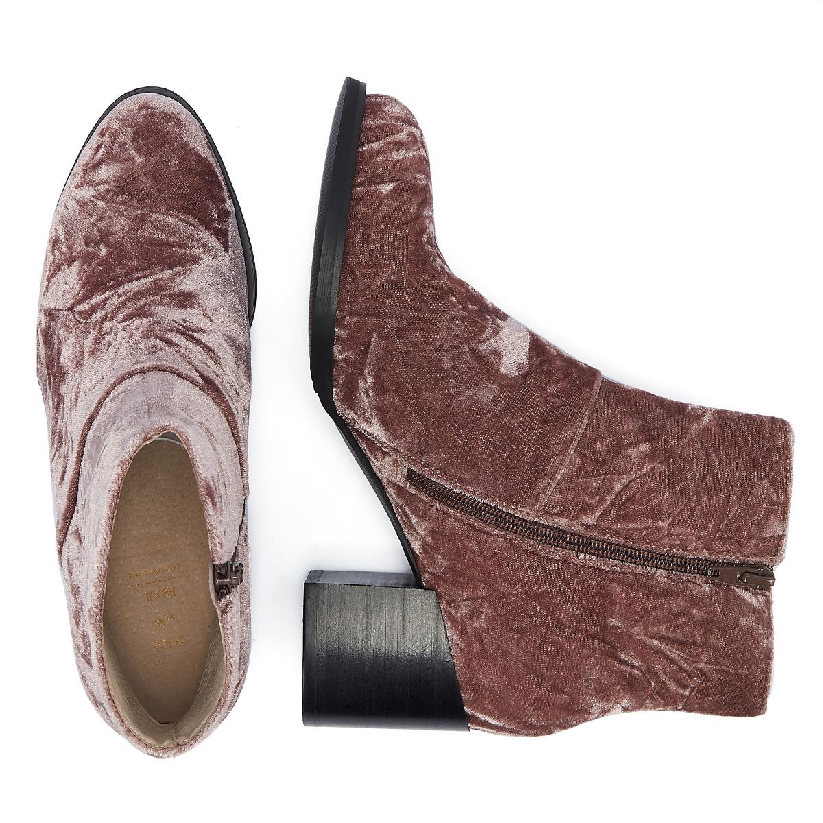 Shoe The Bear Ceci Bottes Marron Pour Femmes En Velours Profond Blush