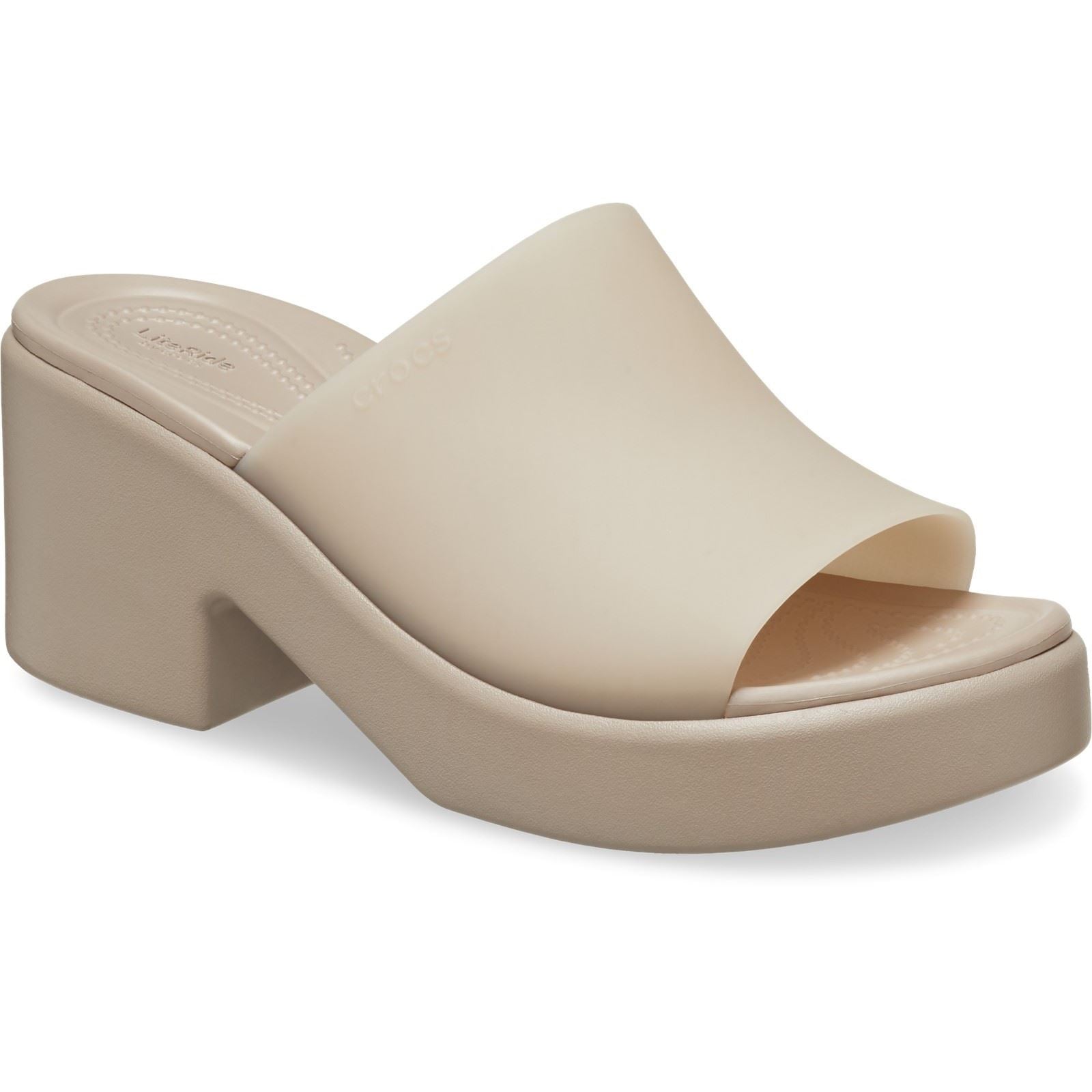 Crocs Brooklyn Slide Heel Sandales Pour Femmes De Couleur Taupe