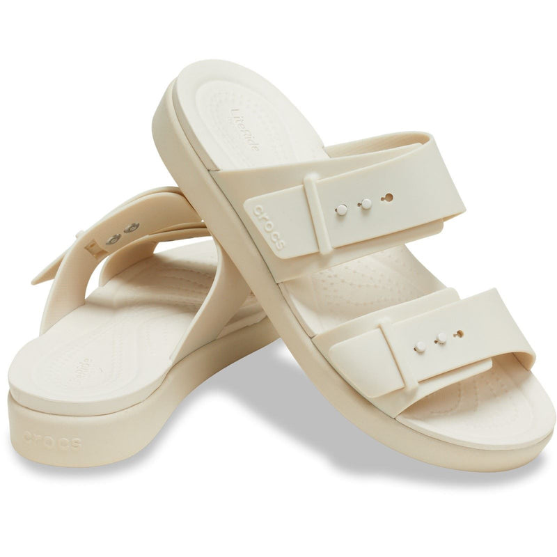 Crocs Brooklyn Buckle Sandales En Pierre De Sable Pour Femme