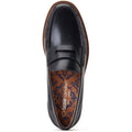 Base London Garfield Mocassins Noirs En Cuir Pour Hommes