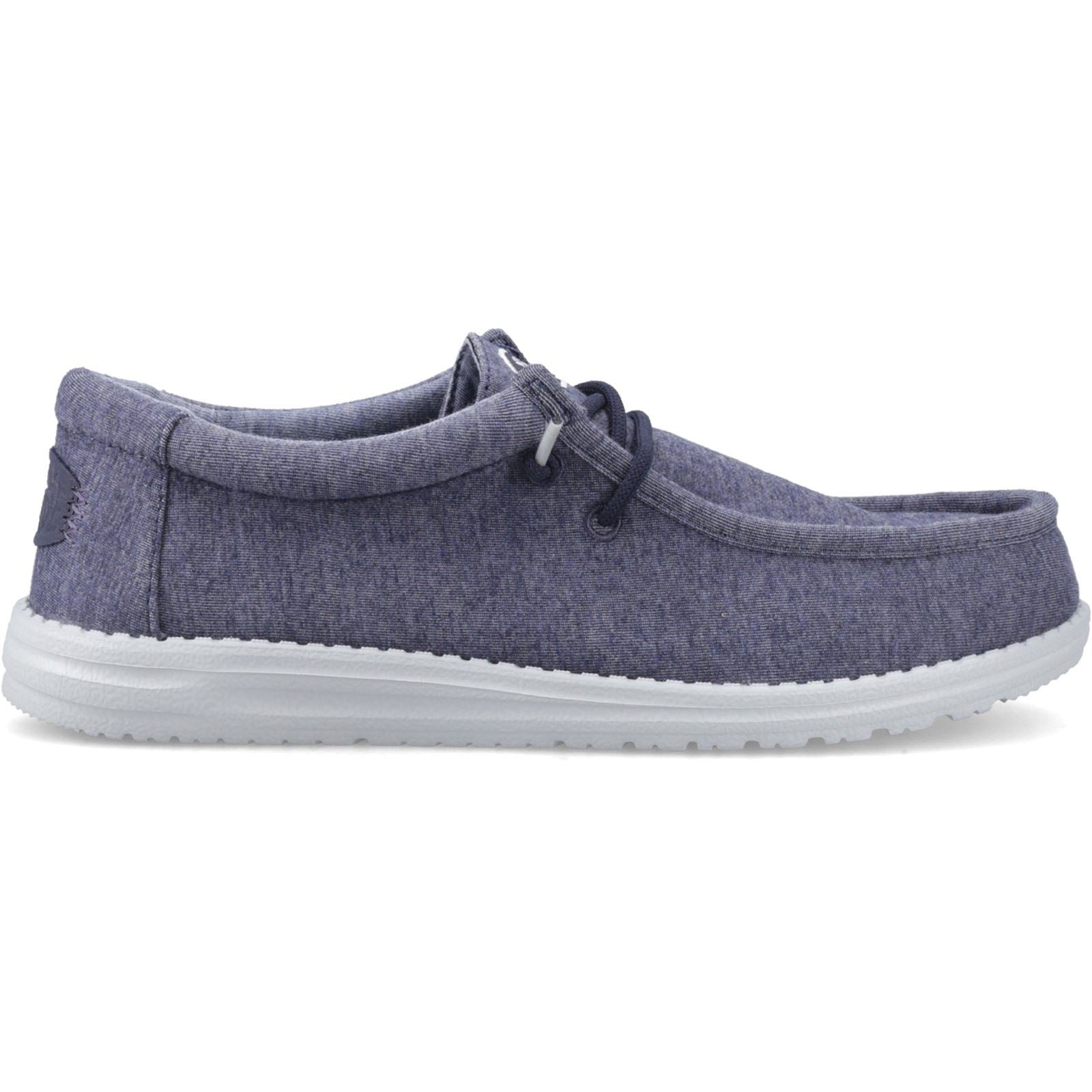 HEYDUDE Wally Stretch Jersey Chaussures Mocassins En Coton Pour Hommes Bleu Marine