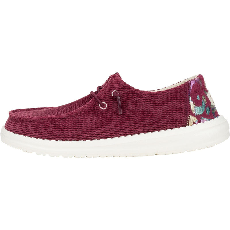 HEYDUDE Wendy Corduroy Leo Mocassins Bordeaux En Polyester Pour Femmes