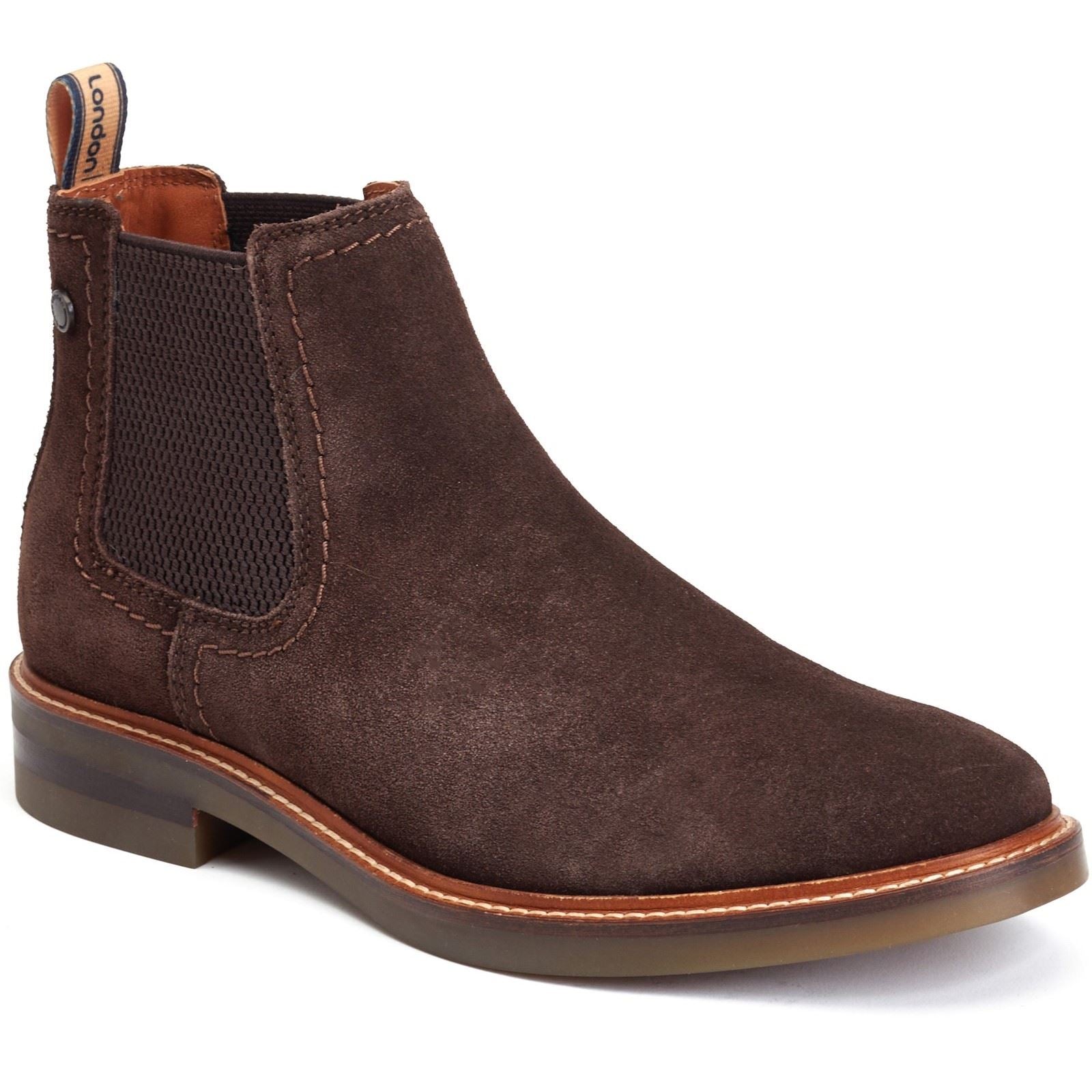 Base London Portland Bottes En Cuir Brûlé Marron Pour Homme