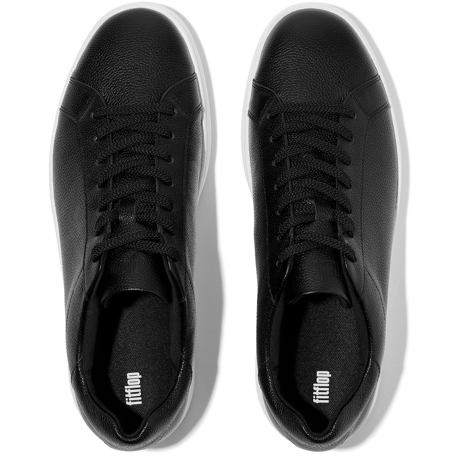 Fitflop Rally II Baskets Noires En Cuir Pour Hommes