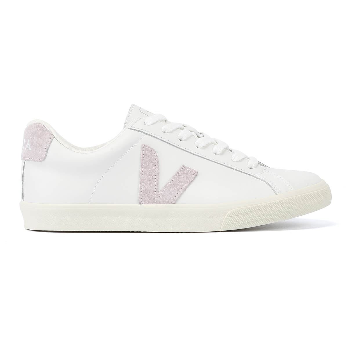 Veja Esplar Baskets Femme En Cuir Blanc/Parme