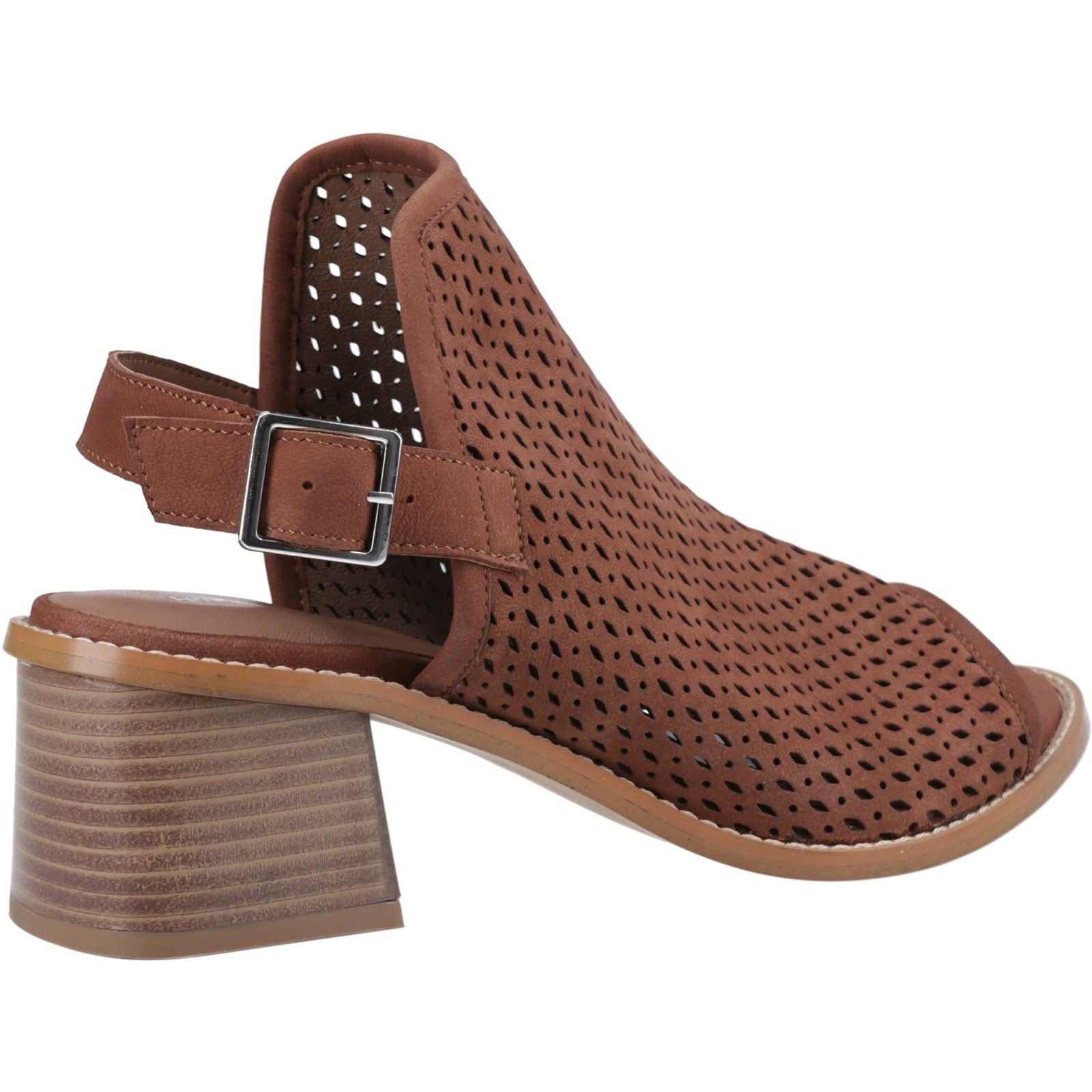 Hush Puppies Louise Heeled Sandales En Cuir Pour Femmes, Marron