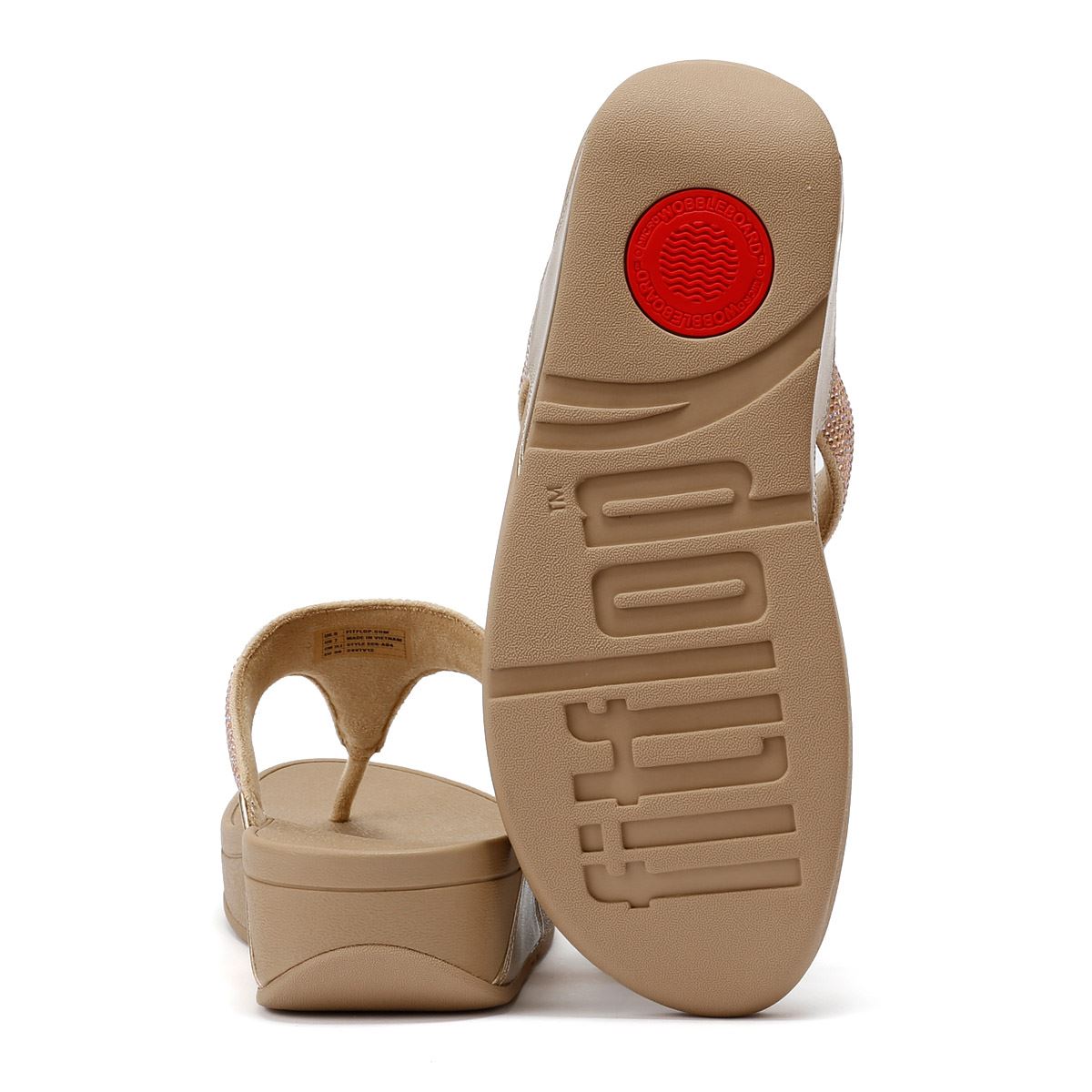 FitFlop Lulu Crystal Sandales Beige Pour Femmes