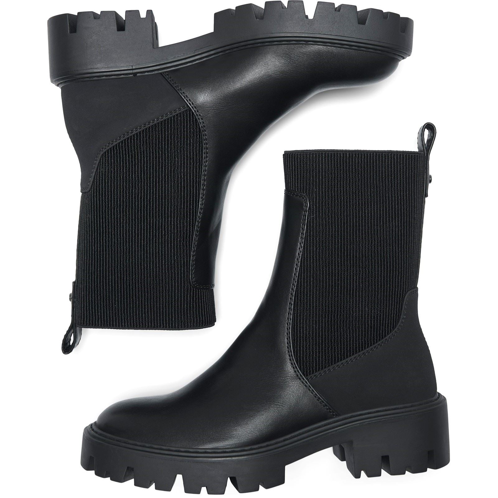 ONLY BETTY-7 Bottes À Talons Noires En Mélange De Polyester Pour Femmes