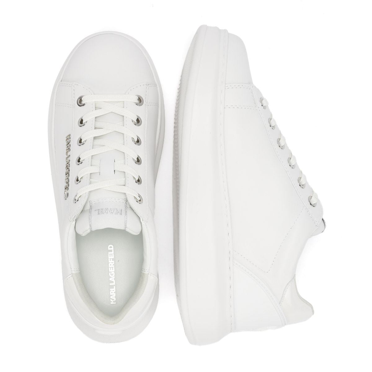 Karl Lagerfeld Kapri NFT Kounter Baskets Blanches En Cuir Pour Femmes