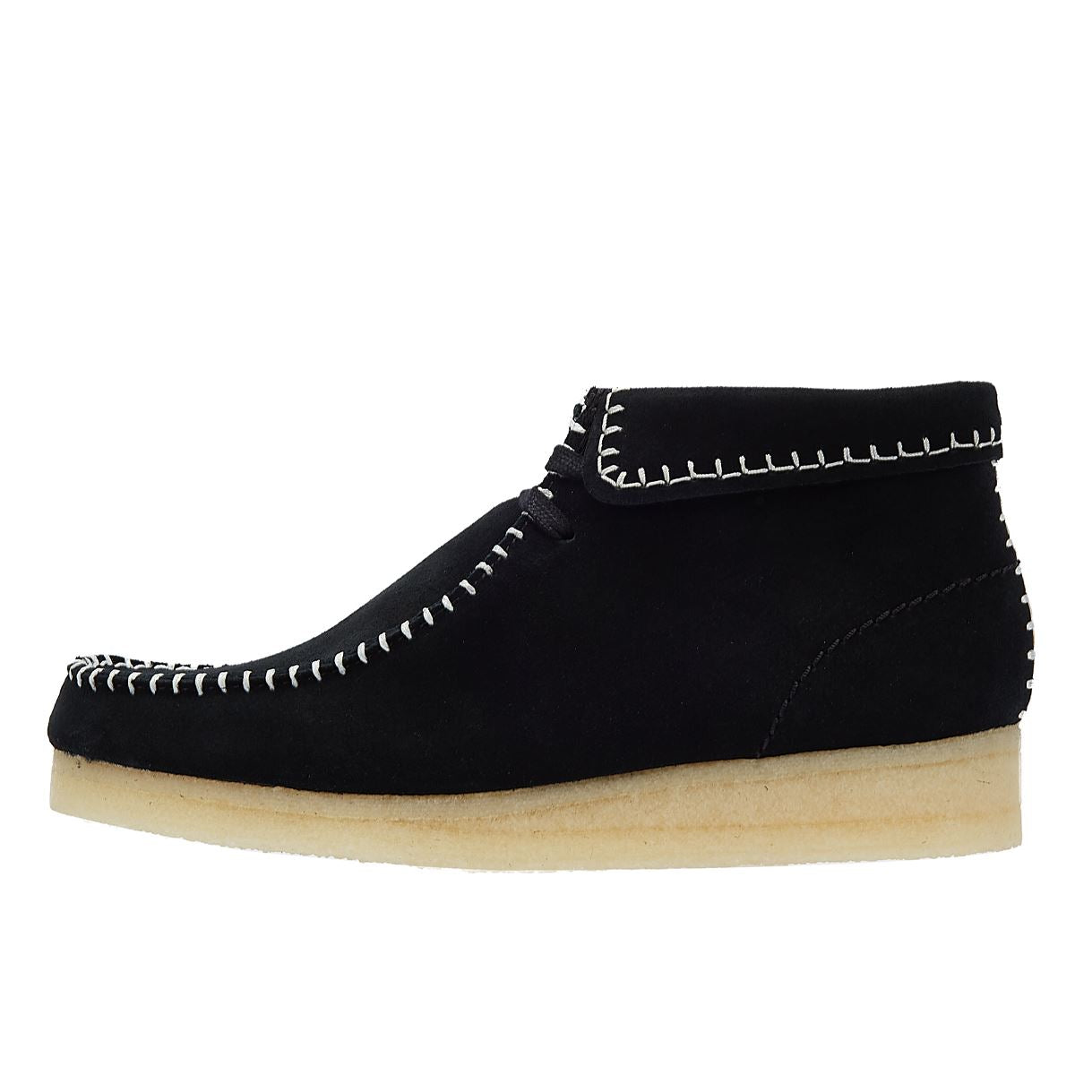 Clarks Bottes Noires Pour Femmes En Suède Avec Couture Wallabee