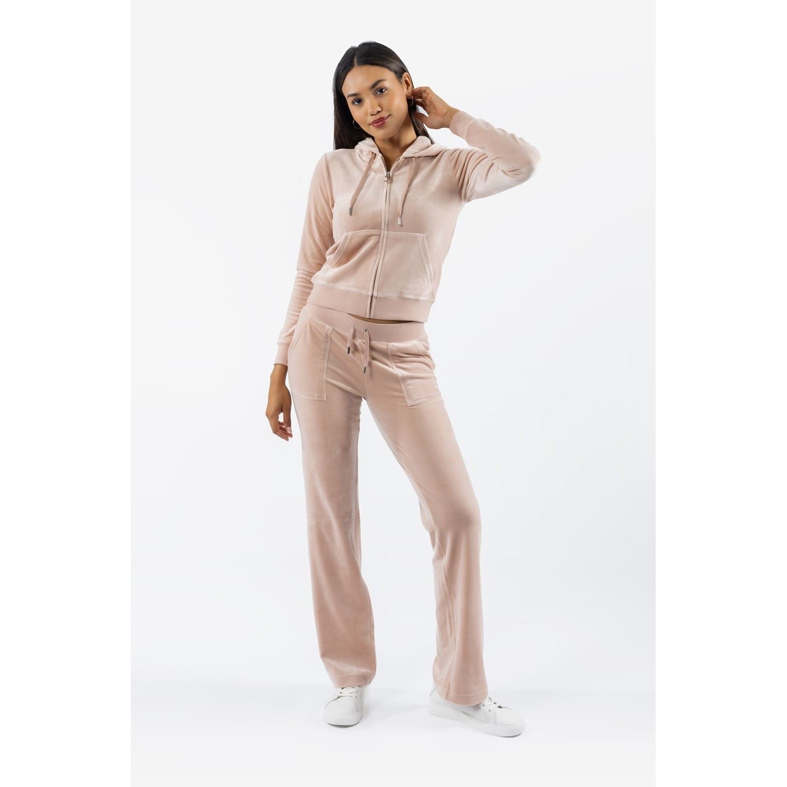 Juicy Couture Robertson Classic Jacket Sweat À Capuche En Polyester Pour Femmes Rose Poussière